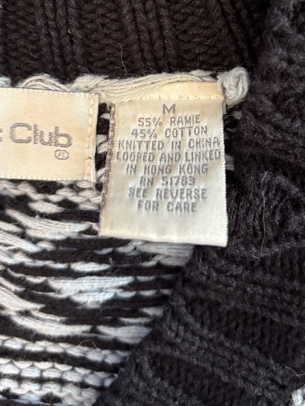 Paris Sport Club Vtg Women M Fair Isle Cardigan Sweater Cottagecore 80s Preppy - Picture 3 of 5
